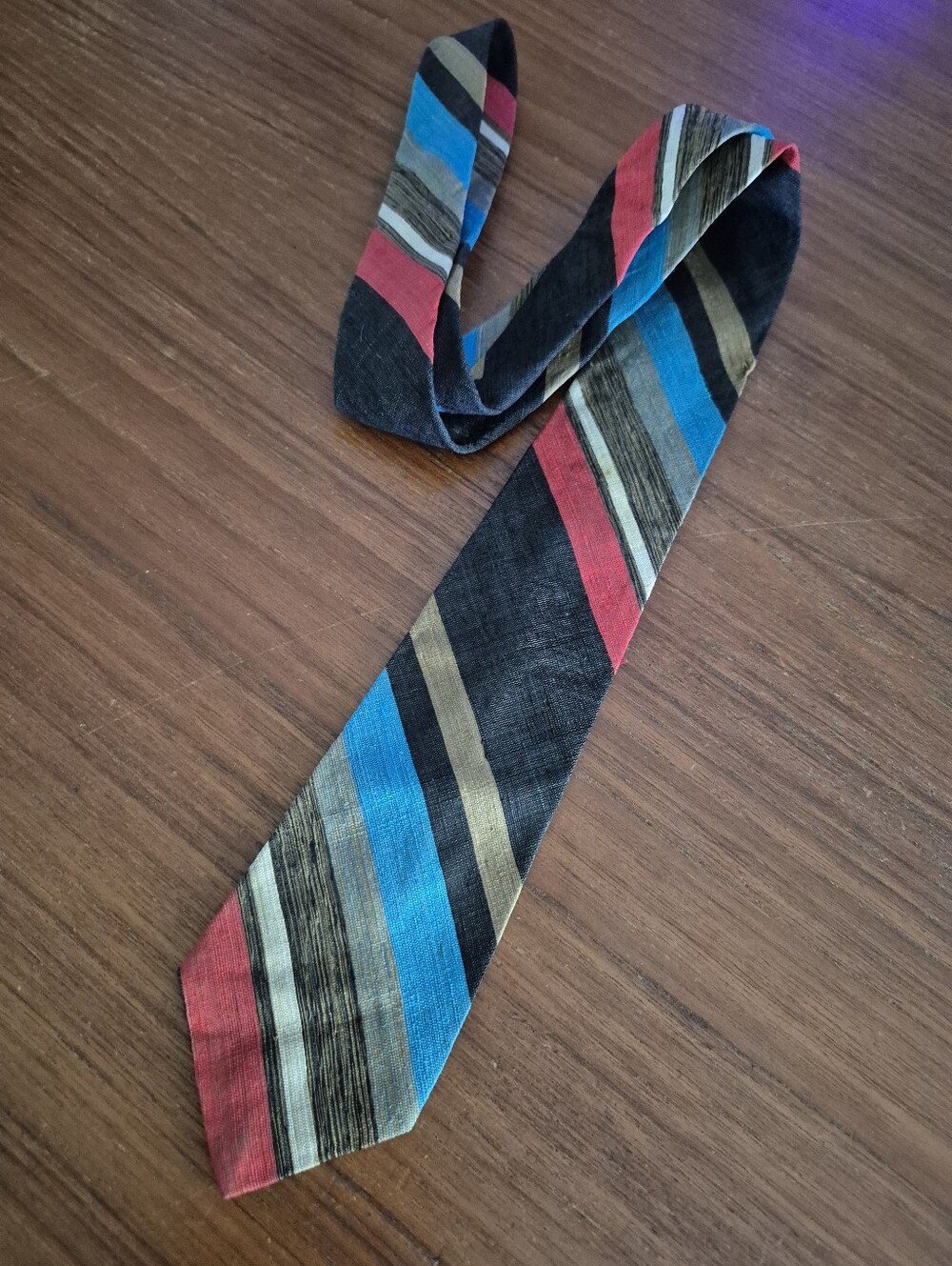 Vintage 60s Striped Skinny Repp Tie